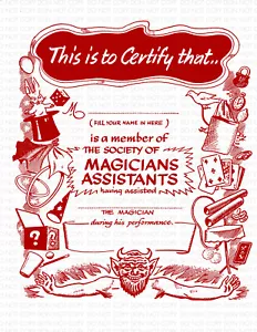 CERTIFICADO DE ASISTENTE MÁGICO SUPREMO DE COLECCIÓN (ROJO) / Novedad Mágica - Imagen 1 de 1