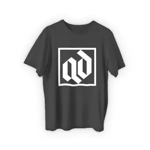 Z Zelvox schwarzes T-Shirt, kurzärmeliger Rundhalsausschnitt, AD-Logo, Unisex Größe M (1er-Pack) - Bild 1 von 6