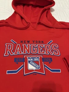 Men's New York Rangers Red Primary Logo Pullover Hoodie X-Large - Picture 1 of 3