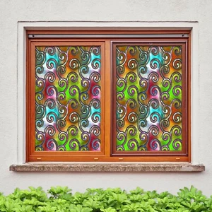 3D Color Lace D362 Window Film Print Sticker Cling Stained Glass UV Block Amy - Picture 1 of 11