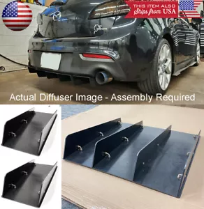 3 Pcs Black Rear Bumper Diffuser Splitter Shark Fins For 10-13 Mazda 3 Speed - Picture 1 of 5