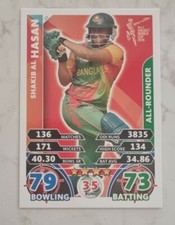 Shakib Al Hassan Cricket World Cup Attax Cricket Trade Card not signed