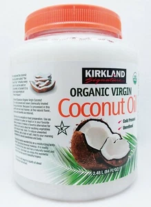 1 HUGE CAN Kirkland Signature Organic Virgin COCONUT OIL Unrefined Cold 84 OZ - Picture 1 of 2