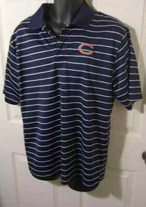 Polo de golf ligero grande para hombre del equipo de la NFL Stripped Chicago Bears - Imagen 1 de 4