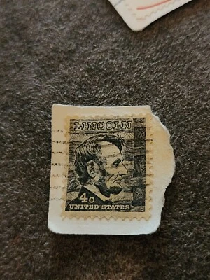 USA President Abraham Lincoln 4 Cent 4c US Postage Stamp Black  - Image 1 of 2