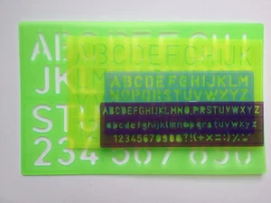 Alphabet Template Letters Numbers Small Capital Plastic Stencil Lower Uppercase - Picture 1 of 1