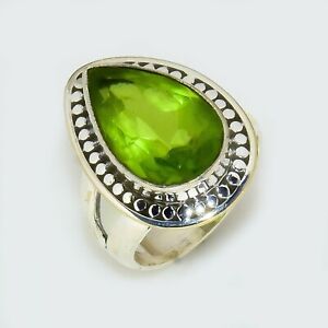 Faceted Peridot Handmade Jewelry Ring Us Size 6 For Women
