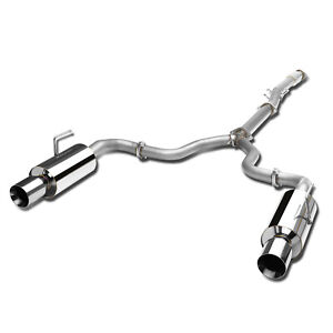 Fit 07-12 Nissan Altima L32 4Dr Dual 4"Rolled Muffler Tip Racing Catback Exhaust