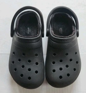 Crocs Unisex Classic Lined Clog - Black - US M5/W7 - 203591-060 - Picture 1 of 6