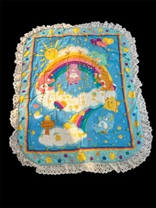 Vintage Care Bears Quilt Baby Blanket Crib blanket Rainbow Trail 45x36 - Picture 1 of 8