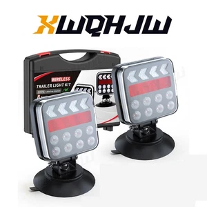 Pair LED Magnetic Wireless Trailer TailLight Kit  For 2021 Freightliner  Truck - Picture 1 of 9