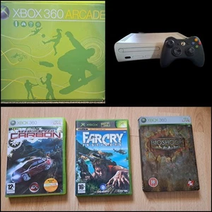 Microsoft Xbox 360 Console 60GB +NFS, Far Cry, Bioshock! Boxed Arcade Edition - Picture 1 of 10