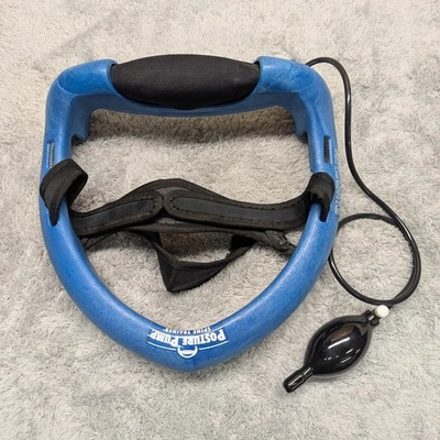 Posture Pump Spine Trainer Neck Traction Device USA Blue - Image 1 of 4