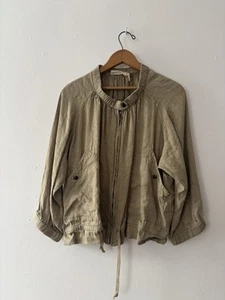 Isabel Marant Etoile Linen Cropped Bomber Style Zip Up Jacket Size 38 - Picture 1 of 19