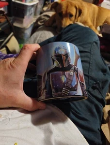 Disney Star Wars The Mandalorian Grogu Blau Keramik Großer Kaffeebecher 20 Unzen - Bild 1 von 9