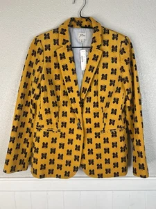 J.Crew Parke Blazer Marigold Navy Butterfly Corduroy Blazer Jacket Sz 10 NEW - Picture 1 of 14
