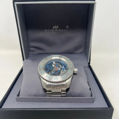 RELOJ ANDROID Gaviota TY2807 21 Joya Zafiro Cristal Esqueleto Movimiento NUEVO Foto 1 de 4