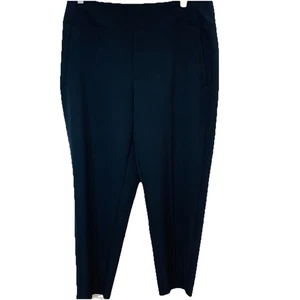Athleta Black Pull On Pants Woman  12P Pockets Stretch Taper Activewear Travel - Picture 1 of 9