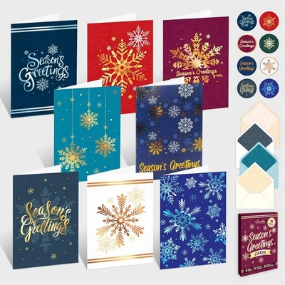 Decorably Foiled Snowflakes Happy Holidays Cards 16 Pack 5x7in Envelopes - Image 1 of 4