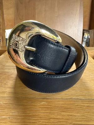 Cinturón Anne Klein Para Mujer Oroton Cuero Negro Talla Mediana 1.25" Ancho De Colección Foto 1 de 4