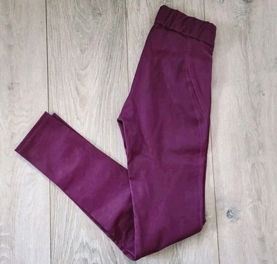 Roberto Cavalli Mujer Ovis Aries Cuero Púrpura Leggings Pantalones Talla 40/US 4 Foto 1 de 4