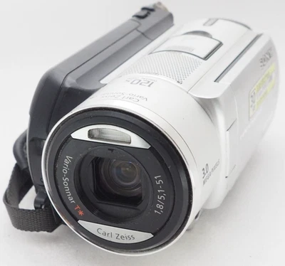 SONY DCR-SR100 Digital Video Camera Handycam CamCoder HDD30GB Silver Used - Image 1 of 4