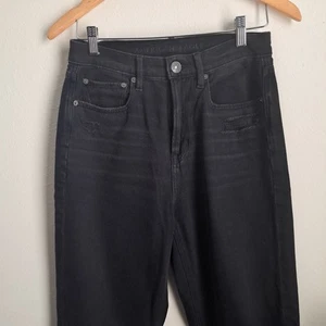 American Eagle High Rise 90s Boyfriend Jeans Womens 8 Black Denim Distressed - Bild 1 von 16