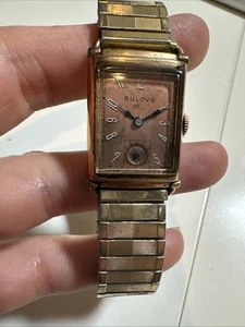 32. Reloj Segunda Guerra Mundial Era Bulova Tank President Oro Rosa Cuerda Oro 14K Relleno FUNCIONA - Imagen 1 de 21