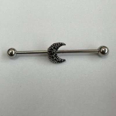 "Barbell industrial luna creciente calibre 14 nuevo pendiente cartílago 1,5""" Foto 1 de 2