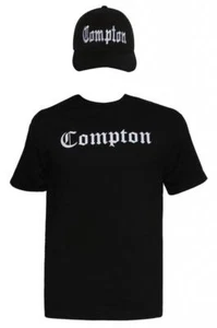 Kit Compton para Hombre - Camiseta Negra Mangas Cortas + Gorra Ajustable Negra - Imagen 1 de 1