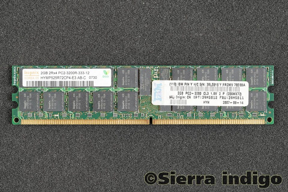 Hynix HYMP525R72CP4-E3 PC2-3200R-333-12 2GB 2Rx4 Server Memory RAM - Image 1 of 1