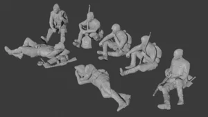 Escala 1/72 Soldados Soviéticos Segunda Guerra Mundial Descansan 7 Figuras Resina Modelo Miniatura - Imagen 1 de 7