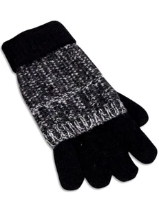 Womens Ladies Outerwear Winter Knit Gloves with Overlay - One Size Fits Most - Picture 1 of 9