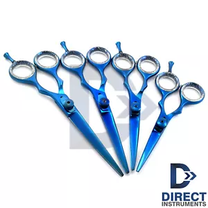 Professional Blue Color Barber Shears Hair Cutting Hairdressing Scissors Salon - Picture 1 of 1