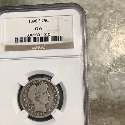 1896-S Silver Barber Quarter G 6 - Image 1 of 2