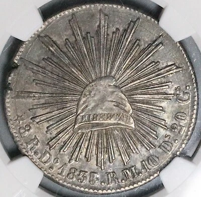 1834/3-Do NGC AU 55 Mexico 8 Reales Durango Mint Scarce Silver Coin (25031102C) - Image 1 of 4