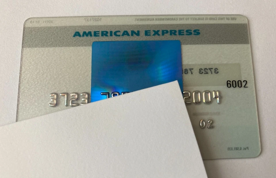 Expired American Express Blue Credit Card Bank Clear USA AmEx - Image 1 of 1