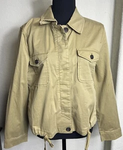 Banana Republic  Zip Up Military Utility Jacket Button Pockets Women Sz M Petite - Picture 1 of 8