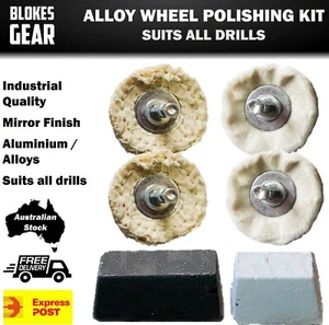 Metal Buffing Kit for Holden Commodore Ford Falcon Mag Wheels Parts fits Drills - Picture 1 of 5
