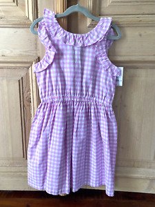NWT Carters Kids Purple Gingham Ruffle Sleeveless Cotton Dress Spring Girls 10