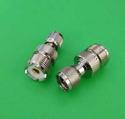 (2 PCS) Mini UHF Male to UHF Female Connector - USA Seller - Image 1 of 3