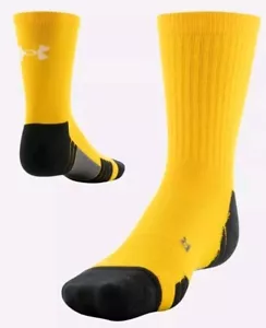 NWT 1 Pair Under Armour MD UA Team Crew Socks Men Sz 7-8.5 Steeltown Gold Yellow - Picture 1 of 15