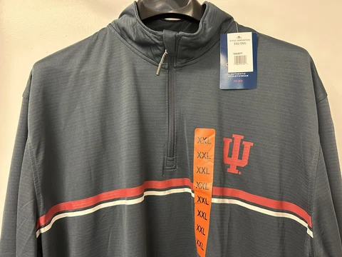 NEW CHAMPION Mens Lightweight-Wicking 1/4 Zip size XXL Long-Sleeve IU Hoosiers Cover
