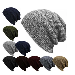 Unisex Hombres Mujeres Tejido Suelto Gorro Invierno Sombrero Esquí Slouchy Chic Tejido Gorra Cálido - Imagen 1 de 12