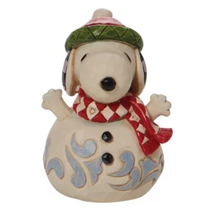 Peanuts Snoopy Snowman Mini-Statue by Jim Shore Enesco - Picture 1 of 4
