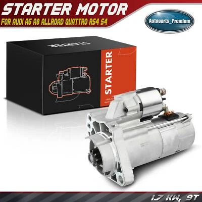 Starter Motor for Audi A8 Quattro Volkswagen Touareg 2004-2007 1.7KW CW 12V 9T - Image 1 of 4