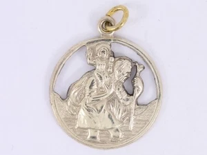 St Christopher Pendant Sterling Silver Ladies Gents 925 2.9g AR75 - Picture 1 of 3