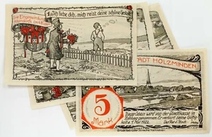 1922 Holzminden Notgeld 4pc "The Incorporation of Altendorf" Series (UNC) - Picture 1 of 4
