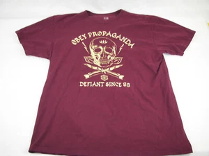 Obey Propaganda Defiant 89 Skull & Crossed Switch Blades T-Shirt L  C229 - Picture 1 of 5