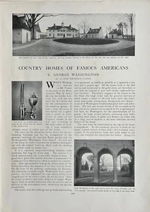 Artículo de 1904 "Casas de campo de americanos famosos: V. George Washington" Mt Vernon - Imagen 1 de 5